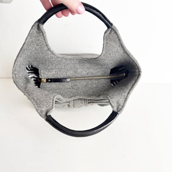 Kate Spade Wool bow tote bag with black leather trim - Picture 6 of 9